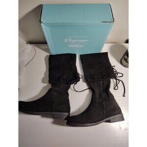 Vespose Women’s Fashion Suede Chunky Heel Over The Knee Boots Worn Once Size 9